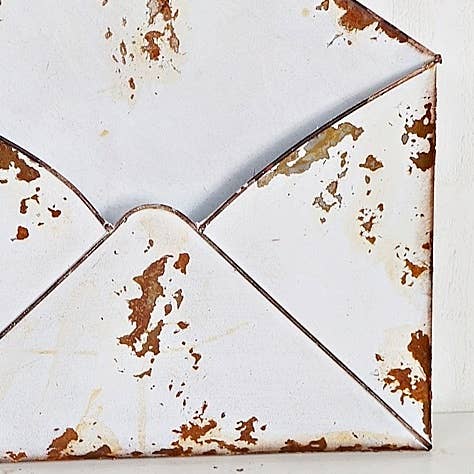Metal Aged Rustic Finish Envelope Pocket