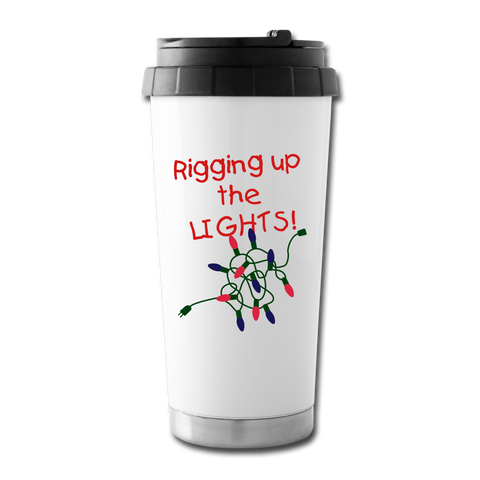 OPV Original - Rigging up the LIGHTS! Travel Mug - white