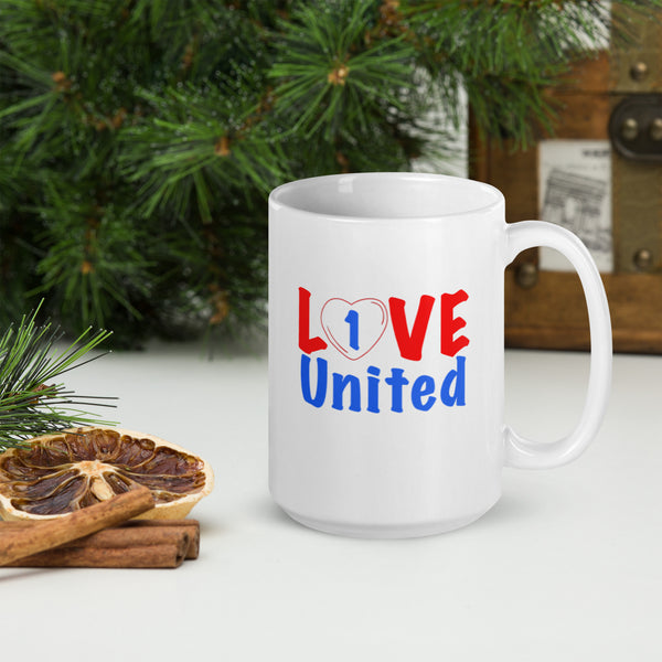1 Love United - Live United! White glossy mug