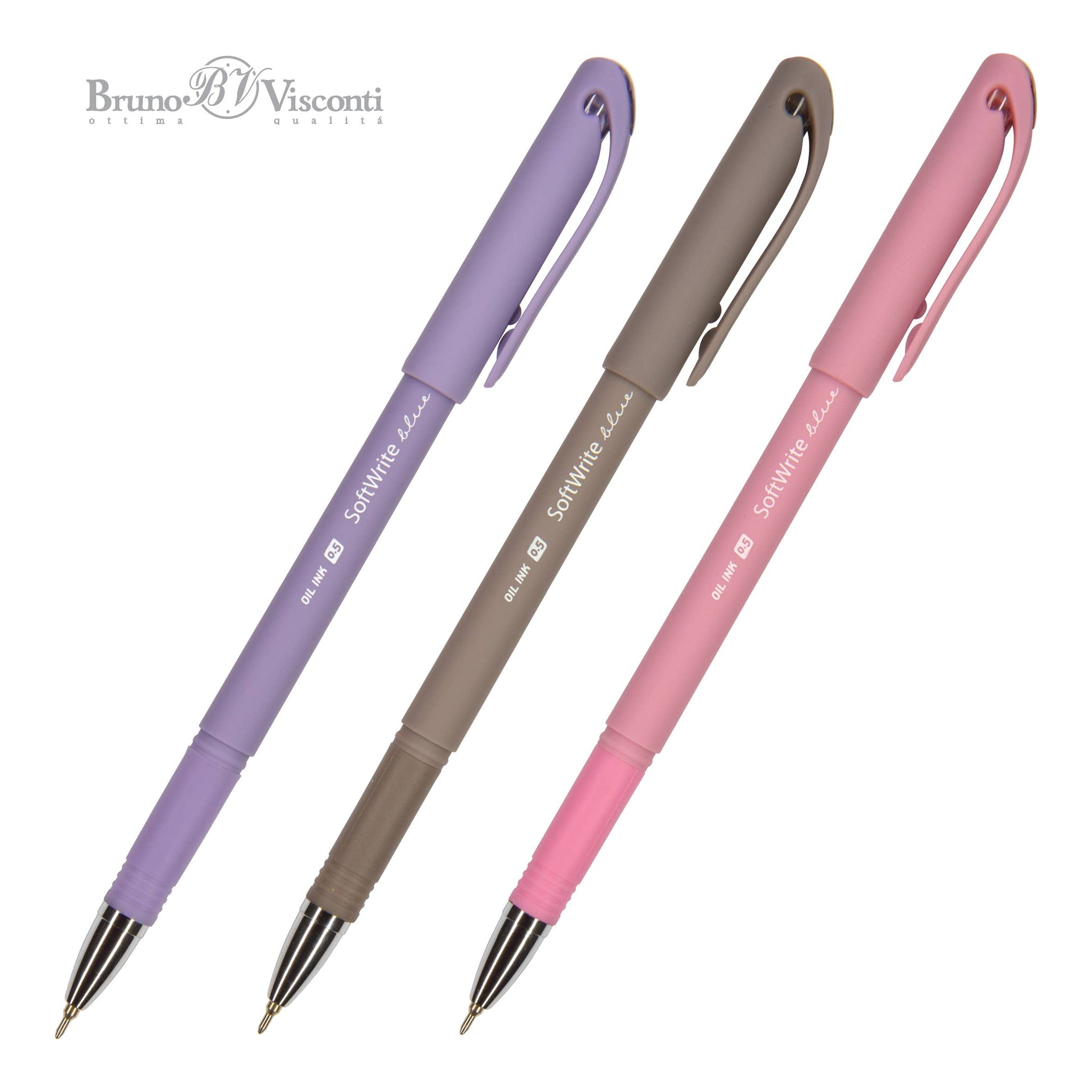 SoftWrite Rio Pen (Grey, Pink, Lilac) - by Bruno Visconti