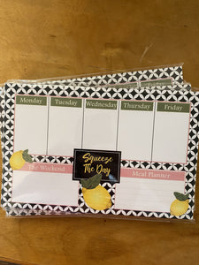 Retro Notepad Weekly Planner - Squeeze the Day!