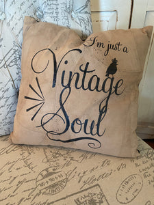 Recycled Leather Pillow Cover - Vintage Soul