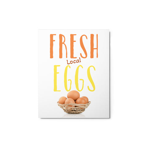 OPV FRESH local EGGS - Farm stand sign! Metal prints