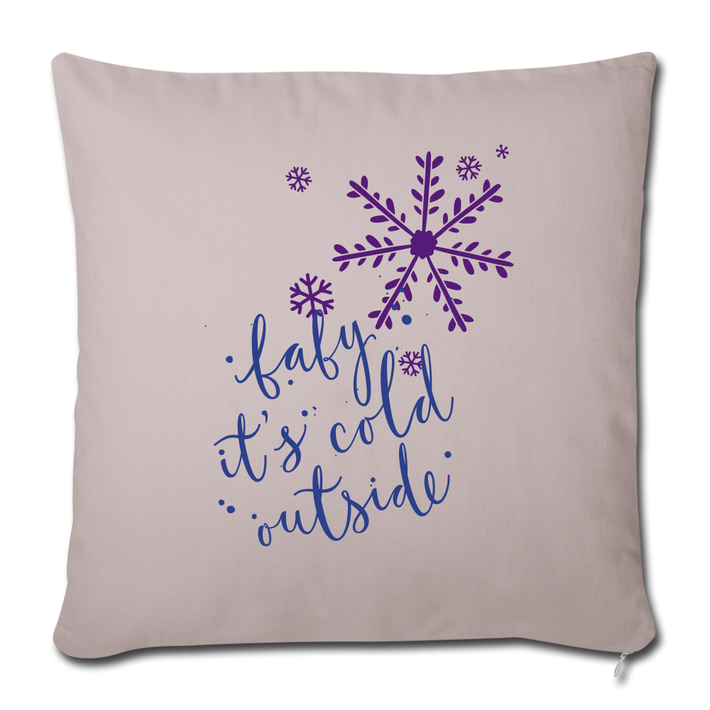 OPV Original - Baby it's Cold Outside  Throw Pillow Cover 18” x 18” - light taupe