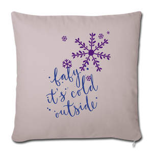 OPV Original - Baby it's Cold Outside  Throw Pillow Cover 18” x 18” - light taupe