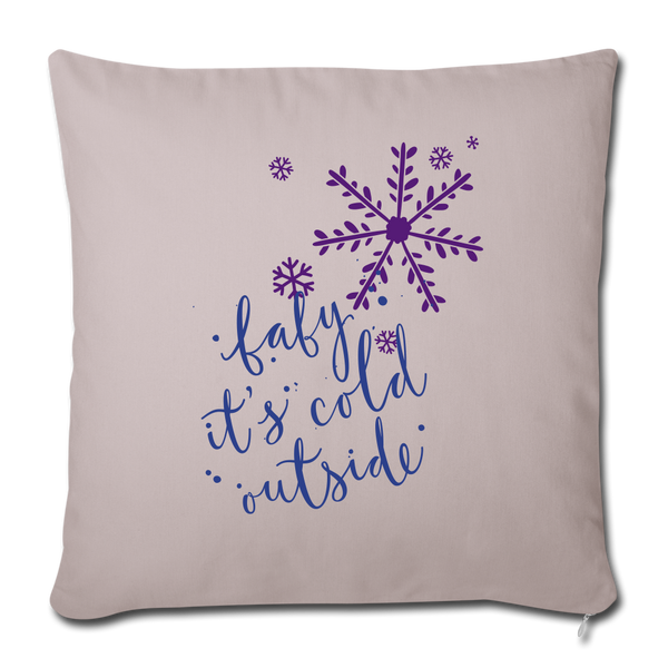 OPV Original - Baby it's Cold Outside  Throw Pillow Cover 18” x 18” - light taupe