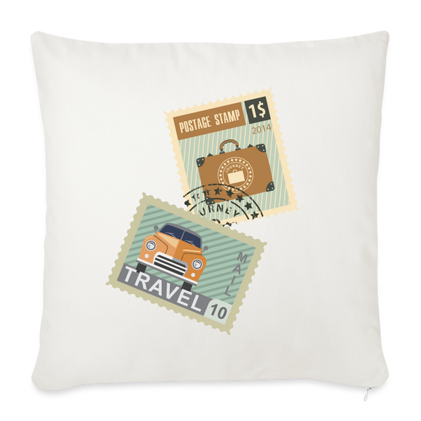 OPV - Travel Away! Throw Pillow Cover 18” x 18” - natural white