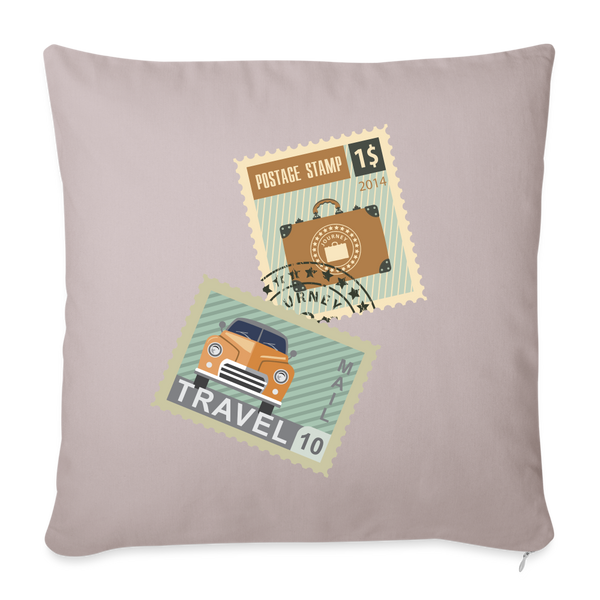 OPV - Travel Away! Throw Pillow Cover 18” x 18” - light taupe