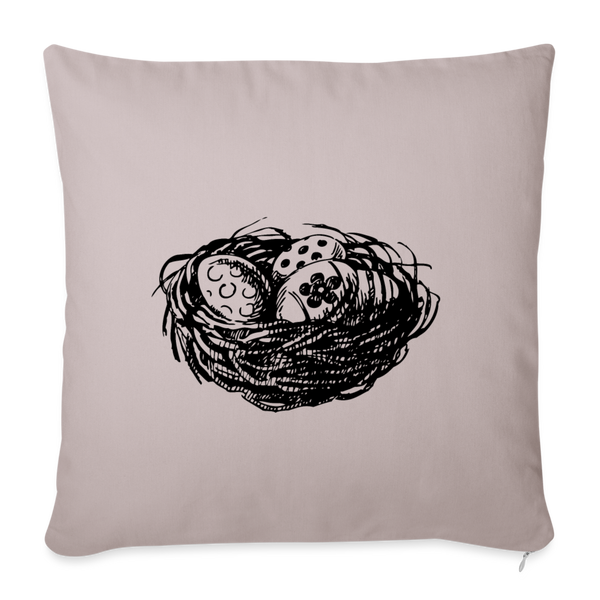 OPV - Our Nest Two - Throw Pillow Cover 18” x 18” - light taupe