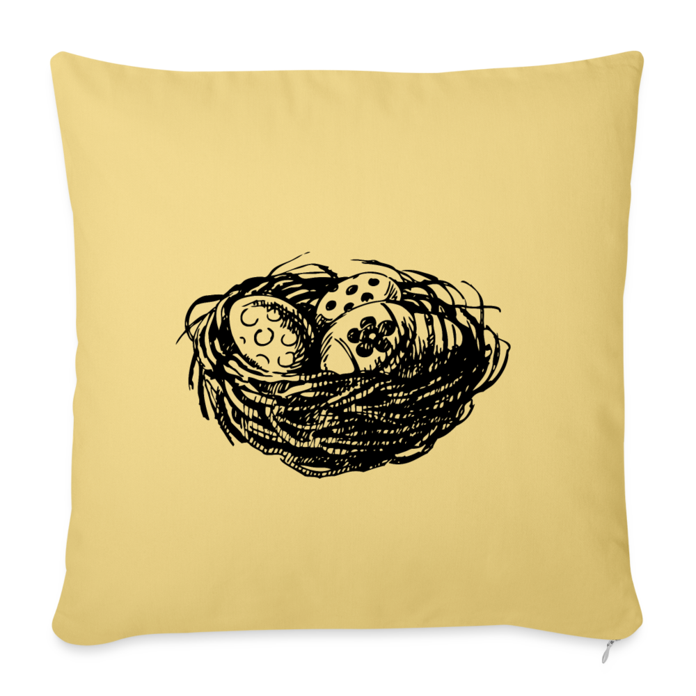 OPV - Our Nest Two - Throw Pillow Cover 18” x 18” - washed yellow