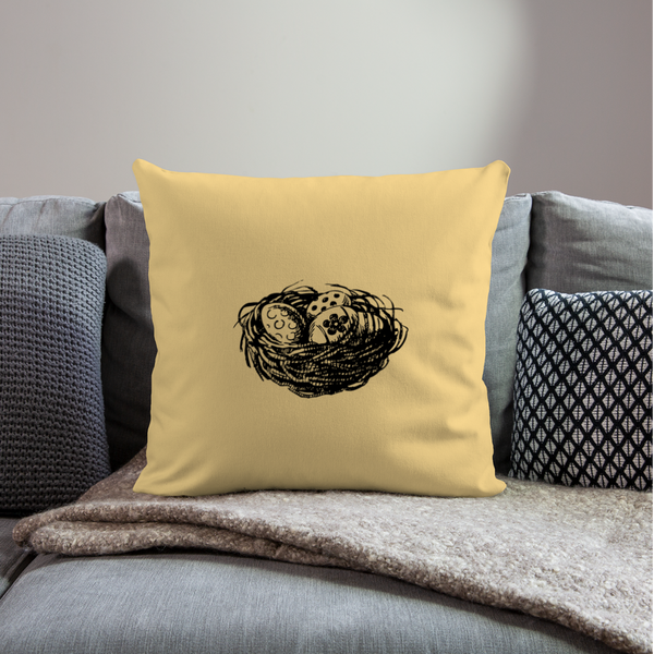 OPV - Our Nest Two - Throw Pillow Cover 18” x 18” - washed yellow
